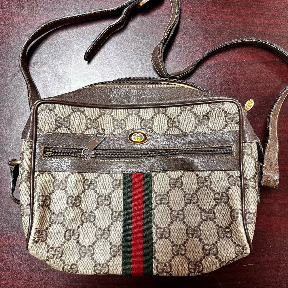 Vintage 1990s Gucci Sherry Web Shoulder Bag